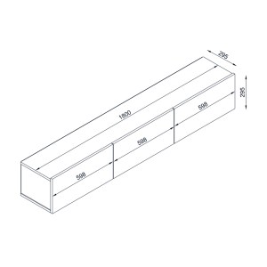 meg-GP042-0169,3-4 ΕΠΙΠΛΟ ΤΗΛΕΟΡΑΣΗΣ ΕΠΙΤΟΙΧΙΟ DAMLA MEGAPAP ΑΠΟ ΜΕΛΑΜΙΝΗ ΜΕ LED ΧΡΩΜΑ ΜΑΥΡΟ ΕΦΕ ΜΑΡΜΑΡΟΥ 180X29,5X29,5ΕΚ.