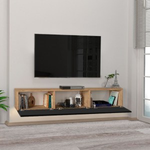 meg-GP042-0169,6-1 ΕΠΙΠΛΟ ΤΗΛΕΟΡΑΣΗΣ ΕΠΙΤΟΙΧΙΟ DAMLA MEGAPAP ΜΕ LED ΧΡΩΜΑ SAPPHIRE OAK - ΜΑΥΡΟ 180X29,5X29,5ΕΚ.