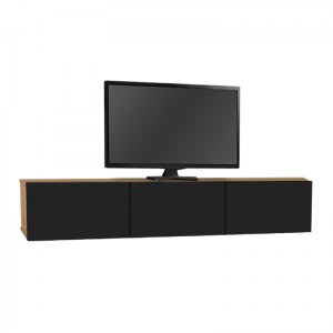 meg-GP042-0169,6-3 ΕΠΙΠΛΟ ΤΗΛΕΟΡΑΣΗΣ ΕΠΙΤΟΙΧΙΟ DAMLA MEGAPAP ΜΕ LED ΧΡΩΜΑ SAPPHIRE OAK - ΜΑΥΡΟ 180X29,5X29,5ΕΚ.