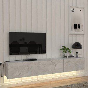 meg-GP042-0169,7-0 ΕΠΙΠΛΟ ΤΗΛΕΟΡΑΣΗΣ ΕΠΙΤΟΙΧΙΟ DAMLA MEGAPAP ΜΕ LED ΧΡΩΜΑ ΛΕΥΚΟ ΕΦΕ ΜΑΡΜΑΡΟΥ 180X29,5X29,5ΕΚ.