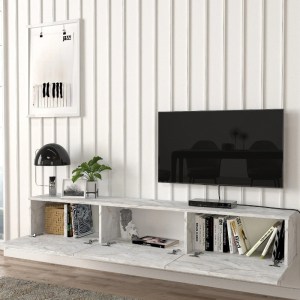 meg-GP042-0169,7-3 ΕΠΙΠΛΟ ΤΗΛΕΟΡΑΣΗΣ ΕΠΙΤΟΙΧΙΟ DAMLA MEGAPAP ΜΕ LED ΧΡΩΜΑ ΛΕΥΚΟ ΕΦΕ ΜΑΡΜΑΡΟΥ 180X29,5X29,5ΕΚ.