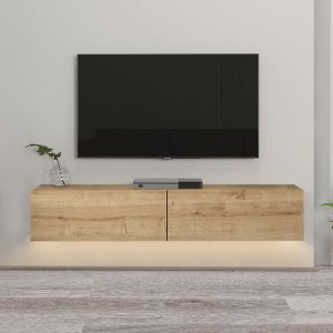 meg-GP042-0170,2-2 ΕΠΙΠΛΟ ΤΗΛΕΟΡΑΣΗΣ ΕΠΙΤΟΙΧΙΟ ARISTO MEGAPAP ΑΠΟ ΜΕΛΑΜΙΝΗ ΜΕ LED ΧΡΩΜΑ SAPPHIRE OAK 135X31,6X25ΕΚ.