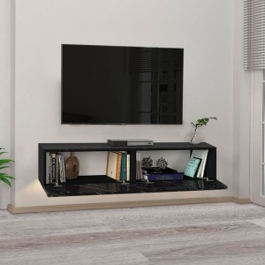meg-GP042-0170,3-1 ΕΠΙΠΛΟ ΤΗΛΕΟΡΑΣΗΣ ΕΠΙΤΟΙΧΙΟ ARISTO MEGAPAP ΑΠΟ ΜΕΛΑΜΙΝΗ ΜΕ LED ΧΡΩΜΑ ΜΑΥΡΟ - ΕΦΕ ΜΑΡΜΑΡΟΥ 135X31,6X25ΕΚ.