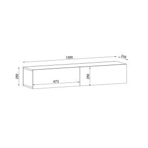 meg-GP042-0170,3-4 ΕΠΙΠΛΟ ΤΗΛΕΟΡΑΣΗΣ ΕΠΙΤΟΙΧΙΟ ARISTO MEGAPAP ΑΠΟ ΜΕΛΑΜΙΝΗ ΜΕ LED ΧΡΩΜΑ ΜΑΥΡΟ - ΕΦΕ ΜΑΡΜΑΡΟΥ 135X31,6X25ΕΚ.