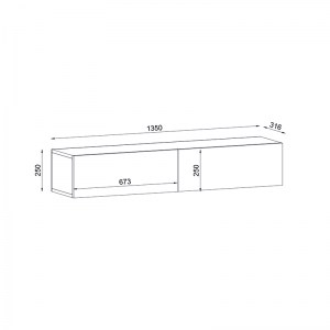 meg-GP042-0170,4-4 ΕΠΙΠΛΟ ΤΗΛΕΟΡΑΣΗΣ ΕΠΙΤΟΙΧΙΟ ARISTO MEGAPAP ΑΠΟ ΜΕΛΑΜΙΝΗ ΜΕ LED ΧΡΩΜΑ ΑΝΘΡΑΚΙ 135X31,6X25ΕΚ.