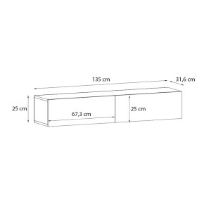 meg-GP042-0170,5-4 ΕΠΙΠΛΟ ΤΗΛΕΟΡΑΣΗΣ ΕΠΙΤΟΙΧΙΟ ARISTO MEGAPAP ΜΕ LED ΧΡΩΜΑ ΜΑΥΡΟ 135X31,6X25ΕΚ.