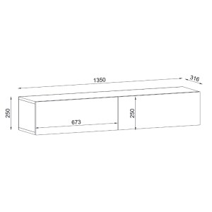 meg-GP042-0170,6-6 ΕΠΙΠΛΟ ΤΗΛΕΟΡΑΣΗΣ ΕΠΙΤΟΙΧΙΟ ARISTO MEGAPAP ΜΕ LED ΧΡΩΜΑ ΛΕΥΚΟ ΕΦΕ ΜΑΡΜΑΡΟΥ 135X31,6X25ΕΚ.