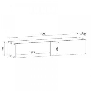 meg-GP042-0170,7-6 ΕΠΙΠΛΟ ΤΗΛΕΟΡΑΣΗΣ ΕΠΙΤΟΙΧΙΟ ARISTO MEGAPAP ΜΕ LED ΧΡΩΜΑ ΚΑΡΥΔΙ 135X31,6X25ΕΚ.