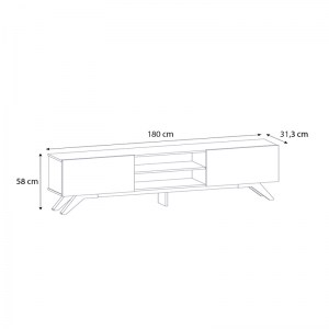 meg-GP042-0171,1-4 ΕΠΙΠΛΟ ΤΗΛΕΟΡΑΣΗΣ JARVIS MEGAPAP ΑΠΟ ΜΕΛΑΜΙΝΗ ΧΡΩΜΑ ΛΕΥΚΟ 180X31,3X58ΕΚ.