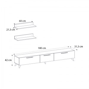 meg-GP042-0172,1-4 ΕΠΙΠΛΟ ΤΗΛΕΟΡΑΣΗΣ MARETA MEGAPAP ΑΠΟ ΜΕΛΑΜΙΝΗ ΧΡΩΜΑ ΛΕΥΚΟ 180X31,3X42ΕΚ.