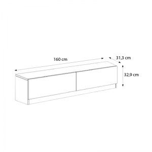 meg-GP042-0175,1-4 ΕΠΙΠΛΟ ΤΗΛΕΟΡΑΣΗΣ AHENK MEGAPAP ΑΠΟ ΜΕΛΑΜΙΝΗ ΧΡΩΜΑ ΛΕΥΚΟ 160X31,3X32,9ΕΚ.