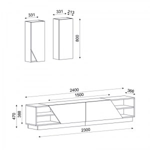 meg-GP042-0176,1-5 ΣΥΝΘΕΣΗ ΤΗΛΕΟΡΑΣΗΣ RIVER MEGAPAP ΑΠΟ ΜΕΛΑΜΙΝΗ ΧΡΩΜΑ ΜΑΥΡΟ REBAB - ΜΑΥΡΟ ΕΦΕ ΜΑΡΜΑΡΟΥ 240X36,6X47ΕΚ.