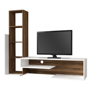 meg-GP042-0178,1-2 ΣΥΝΘΕΣΗ ΤΗΛΕΟΡΑΣΗΣ BEND MEGAPAP ΑΠΟ ΜΕΛΑΜΙΝΗ ΧΡΩΜΑ ΛΕΥΚΟ - ΚΑΡΥΔΙ 153,6X39X131ΕΚ.