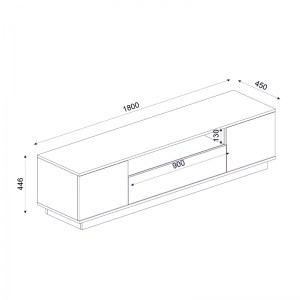 meg-GP042-0184,1-4 ΕΠΙΠΛΟ ΤΗΛΕΟΡΑΣΗΣ FEDYA MEGAPAP ΑΠΟ ΜΕΛΑΜΙΝΗ ΧΡΩΜΑ ΛΕΥΚΟ - SAPPHIRE OAK 180X45X44,6ΕΚ.