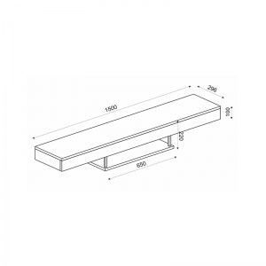 meg-GP042-0186,1-3 ΕΠΙΠΛΟ ΤΗΛΕΟΡΑΣΗΣ ΕΠΙΤΟΙΧΙΟ ALBARES MEGAPAP ΑΠΟ ΜΕΛΑΜΙΝΗ ΜΕ LED ΧΡΩΜΑ SAPPHIRE OAK 150X29,6X22ΕΚ.