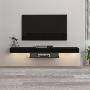 meg-GP042-0186,3-1 ΕΠΙΠΛΟ ΤΗΛΕΟΡΑΣΗΣ ΕΠΙΤΟΙΧΙΟ ALBARES MEGAPAP ΑΠΟ ΜΕΛΑΜΙΝΗ ΜΕ LED ΧΡΩΜΑ ΜΑΥΡΟ 150X29,6X22ΕΚ.