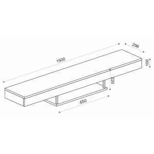meg-GP042-0186,5-4 ΕΠΙΠΛΟ ΤΗΛΕΟΡΑΣΗΣ ΕΠΙΤΟΙΧΙΟ ALBARES MEGAPAP ΜΕ LED ΧΡΩΜΑ ΚΑΡΥΔΙ 150X29,6X22ΕΚ.