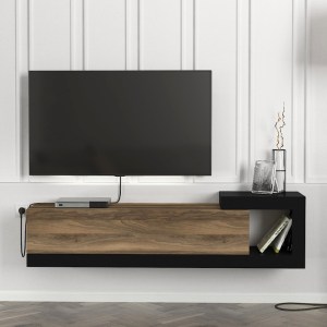 meg-GP042-0187,4-2 ΕΠΙΠΛΟ ΤΗΛΕΟΡΑΣΗΣ ΕΠΙΤΟΙΧΙΟ VOLARE MEGAPAP ΧΡΩΜΑ ΚΑΡΥΔΙ - ΜΑΥΡΟ 150X29,6X38,6ΕΚ.