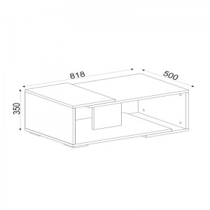 meg-GP042-0189,1-3 ΤΡΑΠΕΖΑΚΙ ΣΑΛΟΝΙΟΥ MARETA MEGAPAP ΑΠΟ ΜΕΛΑΜΙΝΗ ΧΡΩΜΑ ΛΕΥΚΟ 81,8X50X35ΕΚ.