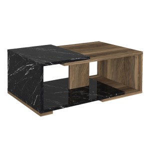 meg-GP042-0189,4-3 ΤΡΑΠΕΖΑΚΙ ΣΑΛΟΝΙΟΥ MARETA MEGAPAP ΧΡΩΜΑ ΜΑΥΡΟ ΕΦΕ ΜΑΡΜΑΡΟΥ - ΚΑΡΥΔΙ 81,8X50X35ΕΚ.