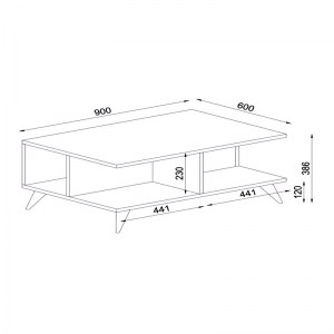 meg-GP042-0190,1-4 ΤΡΑΠΕΖΑΚΙ ΣΑΛΟΝΙΟΥ SEDRA MEGAPAP ΑΠΟ ΜΕΛΑΜΙΝΗ ΧΡΩΜΑ ΛΕΥΚΟ 90X60X38,6ΕΚ.