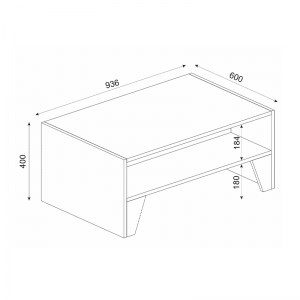 meg-GP042-0192,1-4 ΤΡΑΠΕΖΑΚΙ ΣΑΛΟΝΙΟΥ CHESTER MEGAPAP ΑΠΟ ΜΕΛΑΜΙΝΗ ΧΡΩΜΑ ΑΝΘΡΑΚΙ - ΚΑΡΥΔΙ 93,6X60X40ΕΚ.