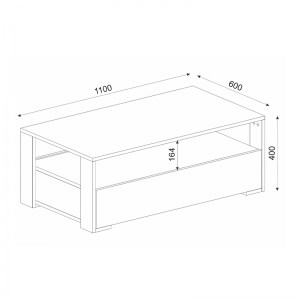 meg-GP042-0193,1-4 ΤΡΑΠΕΖΑΚΙ ΣΑΛΟΝΙΟΥ BALINA MEGAPAP ΑΠΟ ΜΕΛΑΜΙΝΗ ΧΡΩΜΑ ΛΕΥΚΟ 110X60X40ΕΚ.