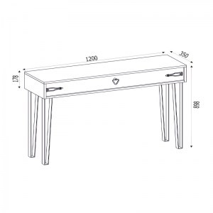 meg-GP042-0197,1-4 ΚΟΝΣΟΛΑ ΜΕΛΑΜΙΝΗΣ CENOVA MEGAPAP ΧΡΩΜΑ SAPPHIRE OAK 120X35X89,8ΕΚ.