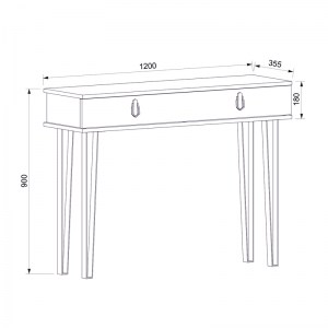 meg-GP042-0198,1-4 ΚΟΝΣΟΛΑ ΜΕΛΑΜΙΝΗΣ HELSINKI MEGAPAP ΧΡΩΜΑ ΚΑΡΥΔΙ 120X35,5X90ΕΚ.