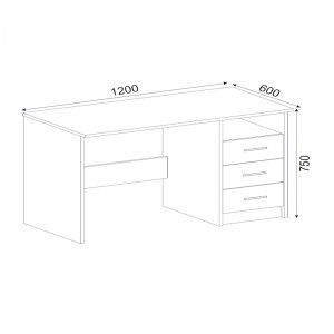 meg-GP042-0204,1-4 ΓΡΑΦΕΙΟ ΕΡΓΑΣΙΑΣ ELDORIS MEGAPAP ΑΠΟ ΜΕΛΑΜΙΝΗ ΧΡΩΜΑ SAPPHIRE OAK 120X60X75ΕΚ.