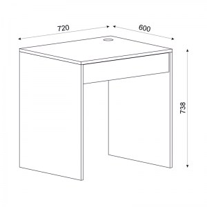 meg-GP042-0205,1-4 ΓΡΑΦΕΙΟ ΕΡΓΑΣΙΑΣ MIDA MEGAPAP ΑΠΟ ΜΕΛΑΜΙΝΗ ΧΡΩΜΑ ΛΕΥΚΟ 72X60X73,8ΕΚ.