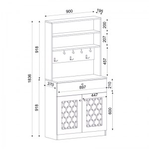 meg-GP042-0207,1-4 ΕΠΙΠΛΟ ΚΟΥΖΙΝΑΣ AXEL MEGAPAP ΑΠΟ ΜΕΛΑΜΙΝΗ ΧΡΩΜΑ ΛΕΥΚΟ 90X37X183,6ΕΚ.