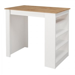 meg-GP042-0211,1-2 ΤΡΑΠΕΖΙ ΜΠΑΡ MONACO MEGAPAP ΑΠΟ ΜΕΛΑΜΙΝΗ ΧΡΩΜΑ ΛΕΥΚΟ - SAPPHIRE OAK 120X51,6X101,8ΕΚ.