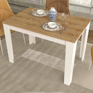 meg-GP042-0212,1-0 ΤΡΑΠΕΖΙ ΜΕΛΑΜΙΝΗΣ DARLEN MEGAPAP ΧΡΩΜΑ ΛΕΥΚΟ - SAPPHIRE OAK 110X72X74ΕΚ.