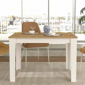 meg-GP042-0212,1-1 ΤΡΑΠΕΖΙ ΜΕΛΑΜΙΝΗΣ DARLEN MEGAPAP ΧΡΩΜΑ ΛΕΥΚΟ - SAPPHIRE OAK 110X72X74ΕΚ.