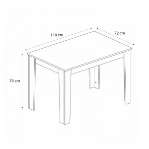 meg-GP042-0212,2-3 ΤΡΑΠΕΖΙ DARLEN MEGAPAP ΧΡΩΜΑ ΑΝΘΡΑΚΙ - SAPPHIRE OAK 110X72X74ΕΚ.