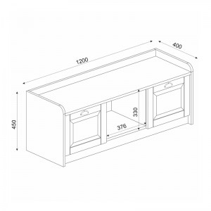 meg-GP042-0214,1-4 ΠΑΠΟΥΤΣΟΘΗΚΗ ΜΕΛΑΜΙΝΗΣ RAYNE MEGAPAP ΧΡΩΜΑ ΛΕΥΚΟ - ΜΑΥΡΟ ΕΦΕ ΜΑΡΜΑΡΟΥ 120X40X45ΕΚ.