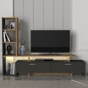 meg-GP042-0217,2-2 ΣΥΝΘΕΣΗ ΤΗΛΕΟΡΑΣΗΣ SIMAL MEGAPAP ΜΕ LED ΧΡΩΜΑ ΑΝΘΡΑΚΙ - SEPET OAK 168,2X31,3X120ΕΚ.