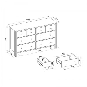 meg-GP042-0223,1-5 ΜΠΟΥΦΕΣ ΜΕΛΑΜΙΝΗΣ SABINA MEGAPAP ΧΡΩΜΑ ΛΕΥΚΟ 160X50X96ΕΚ.