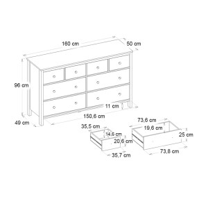 meg-GP042-0223,3-5 ΣΥΡΤΑΡΙΕΡΑ - ΜΠΟΥΦΕΣ SABINA MEGAPAP ΧΡΩΜΑ SEPET OAK 160X50X96ΕΚ.