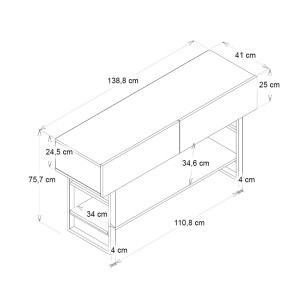 meg-GP042-0228,2-5 ΚΟΝΣΟΛΑ ARON MEGAPAP ΧΡΩΜΑ ΛΕΥΚΟ ΕΦΕ ΜΑΡΜΑΡΟΥ 138,8X41X75,7ΕΚ.