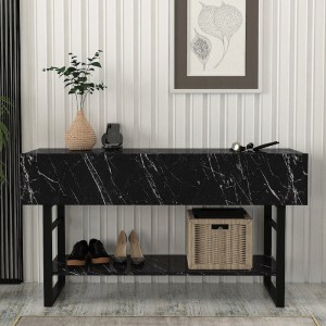 meg-GP042-0228,3-2 ΚΟΝΣΟΛΑ ARON MEGAPAP ΧΡΩΜΑ ΜΑΥΡΟ ΕΦΕ ΜΑΡΜΑΡΟΥ 138,8X41X75,7ΕΚ.