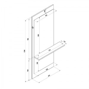 meg-GP042-0230,1-4 ΚΑΘΡΕΠΤΗΣ ΤΟΙΧΟΥ PIYAR ΜEGAPAP ΑΠΟ ΜΕΛΑΜΙΝΗ ΧΡΩΜΑ ΛΕΥΚΟ 60X14,6X150ΕΚ.