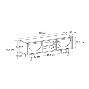 meg-GP042-0231,1-5 ΕΠΙΠΛΟ ΤΗΛΕΟΡΑΣΗΣ AURETA MEGAPAP ΧΡΩΜΑ ΛΕΥΚΟ - SAPPHIRE OAK 150X35X52,8 ΕΚ.