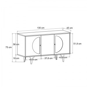 meg-GP042-0233,1-5 ΜΠΟΥΦΕΣ AURETA MEGAPAP ΧΡΩΜΑ ΛΕΥΚΟ - SAPPHIRE OAK 130X45X75ΕΚ.