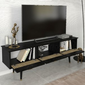 meg-GP042-0235,1-1 ΕΠΙΠΛΟ ΤΗΛΕΟΡΑΣΗΣ BOLEA MEGAPAP ΧΡΩΜΑ MODERN BLACK 150X35X49,7 ΕΚ.