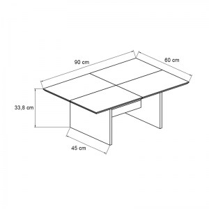 meg-GP042-0238,1-5 ΤΡΑΠΕΖΑΚΙ ΣΑΛΟΝΙΟΥ VENITA MEGAPAP ΧΡΩΜΑ SAPPHIRE OAK - ΑΝΘΡΑΚΙ 90X60X33,8ΕΚ.