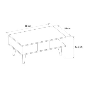 meg-GP042-0241,1-5 ΤΡΑΠΕΖΑΚΙ ΣΑΛΟΝΙΟΥ ANDROS MEGAPAP ΧΡΩΜΑ ΚΑΡΥΔΙ - ΜΑΥΡΟ ΕΦΕ ΜΑΡΜΑΡΟΥ 90X54X39,6ΕΚ.