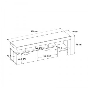 meg-GP042-0242,1-5 ΕΠΙΠΛΟ ΤΗΛΕΟΡΑΣΗΣ ACNES MEGAPAP ΧΡΩΜΑ ΜΑΥΡΟ - ΜΑΥΡΟ ΕΦΕ ΜΑΡΜΑΡΟΥ 160X40X53ΕΚ.