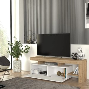 meg-GP042-0242,3-1 ΕΠΙΠΛΟ ΤΗΛΕΟΡΑΣΗΣ ACNES MEGAPAP ΧΡΩΜΑ ΛΕΥΚΟ - SAPPHIRE OAK 160X40X53ΕΚ.